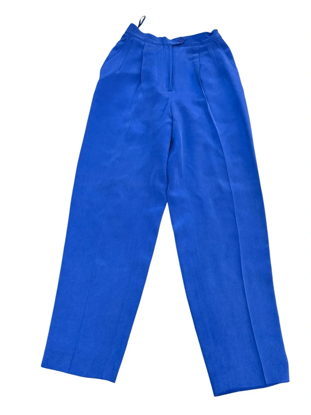 100% Silk Vintage Jones New York Petite Royal Blue Suit Set (Size 4P)